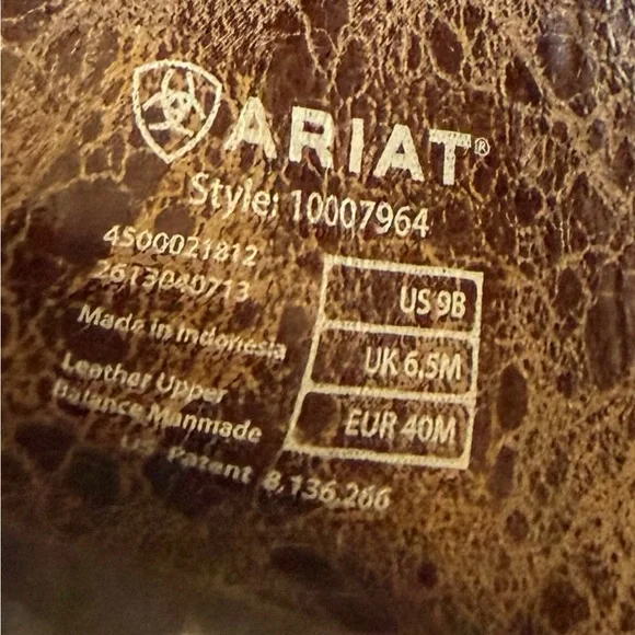 Ariat Dandy Sassy Inlay Brown Leather Western Boots - Picture 8 of 12